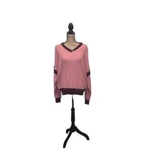NWT Umgee USA Knit Sweater with Convertible Sleeves Pink Size XL